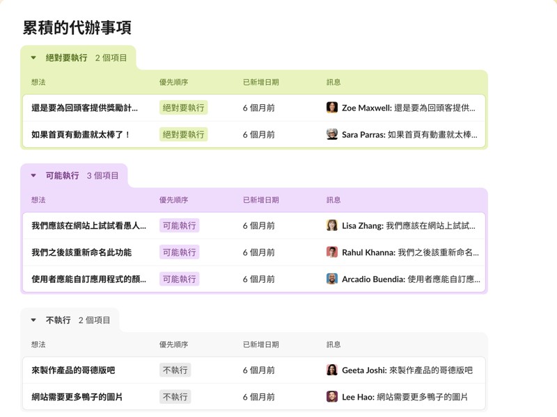 你可以將工作和專案儲存在這裡，以便之後再行處理