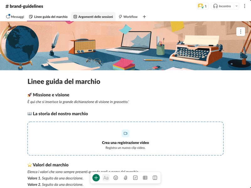 Un luogo dove tutti possono trovare gli standard e porre domande al fine di rappresentare in modo uniforme l’identità del marchio.